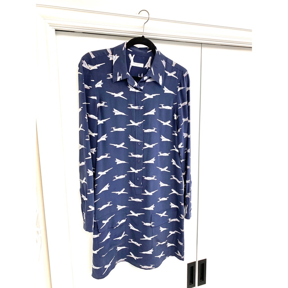 Equipment FEMME Airplane print Silk mini dress